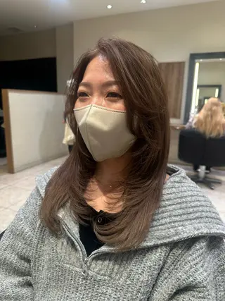 セミロング 海外風/メイク/ ハイトーン🇺🇸のヘアスタイル