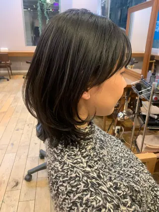 ミディアム カラー 顔周りカット/アレン ジ/カラー小野寺紗良のヘアスタイル