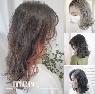 セミロング カラー パーマ ヘアアレンジ メンズ キッズ ネイル マツエク・マツパ merc. 🩵妹尾杏菜のヘアスタイル