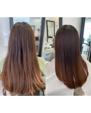 ミディアム YASU🍎CUT 赤系カラー/ヘアケアのヘアスタイル