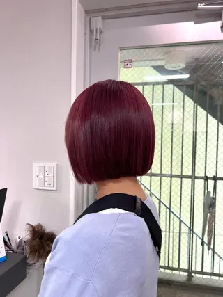 ショート カラー ハイトーン&髪質改善 &韓国エクステ🤎のヘアスタイル
