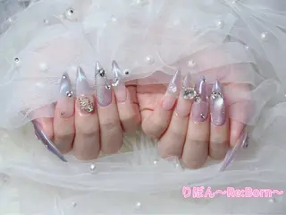 ロング りぼん Re:Bonrのネイルデザイン