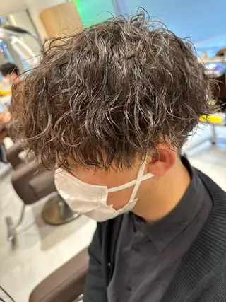 ミディアム パーマ メンズ 💈メンズ特化 美容師サキ💈のヘアスタイル