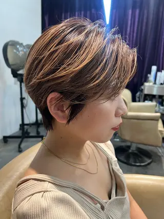 ショート 紙屋町ショート /ボブ　パーマ河内蓮のヘアスタイル