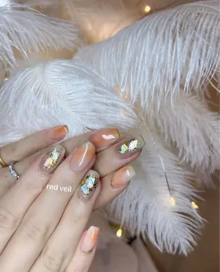 セミロング ネイル 長さ出し専門 nynaのネイルデザイン