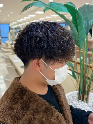 ミディアム パーマ メンズ 銀座/ハイライト特化 🌿ブリーチ/片山のヘアスタイル