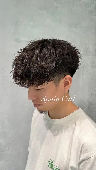 ミディアム パーマ メンズ 山下 歩夢のヘアスタイル