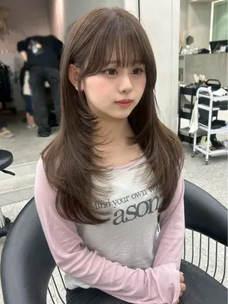 ロング カラー 🎀大川 錬🎀 ブリーチなしWカラーのヘアスタイル