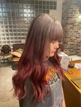 ロング カラー ヘアアレンジ MARIO HAIR DESIGN所属・ブリーチ/艶髪矯正 🌒Ameriのヘアスタイル
