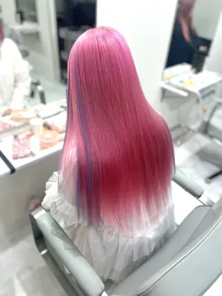 セミロング カラー ヘアアレンジ 🫧ハイトーン♡ ヘアメ/yuzu🫧のヘアスタイル