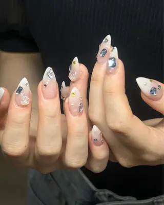 ネイル Haluca 長さ出し🍀のネイルデザイン