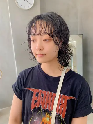 ミディアム パーマ tetohair 横井伴典のヘアスタイル