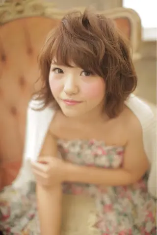 ショート ミディアム カラー パーマ _WHITE高槻所属・_WHITE高槻店 yusukeのヘアスタイル