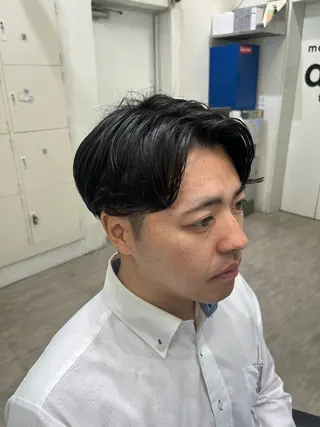 ミディアム パーマ メンズ メンズショート美容師 💈高橋和真💈のヘアスタイル