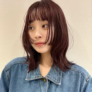 ミディアム カラー 🍊暖色×顔周り 🍊cocoroのヘアスタイル