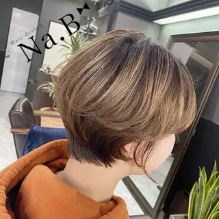 ショート カラー パーマ Hair design Na.B所属・ジユン 지윤のヘアスタイル