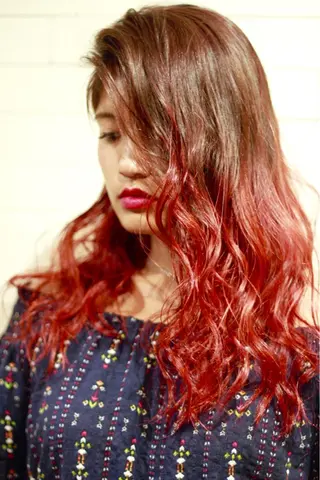 ミディアム カラー ヘアアレンジ 髪質改善×ハイトーン 中田啄也のヘアスタイル