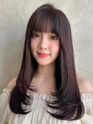 ロング カラー パーマ 新宿✨レイヤーカット 韓国ヘア/坂本亜裟海のヘアスタイル