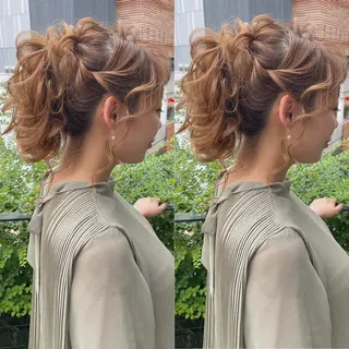 セミロング カラー パーマ ヘアアレンジ メンズ キッズ ネイル マツエク・マツパ ハイライト、レイヤー カット/西梅田/中西のヘアスタイル