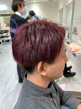 ショート カラー メンズ IwAsh中山所属・✂︎中山ブリーチ・ パーマ✂︎露木智也のヘアスタイル