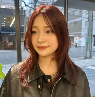 ミディアム カラー M所属・ハイトーン/透け感 カラー🎀真香のヘアスタイル