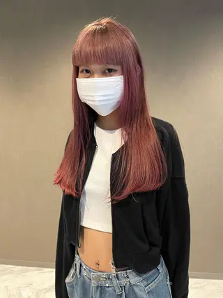 ロング カラー パーマ、ストパー モデル募集、ちはるのヘアスタイル