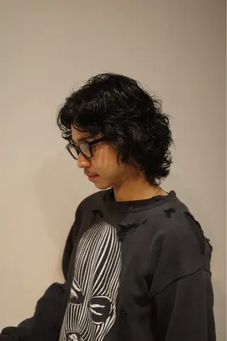 ミディアム パーマ メンズ NERO      HAIR SALON所属・塚本 幸司郎のヘアスタイル