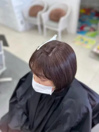 ミディアム カラー 太白区白髪ぼかし/ ボブカット/千葉達人のヘアスタイル