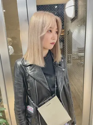 ミディアム ハイトーンNo.1✨ パーマ✨イマイタツヤのヘアスタイル