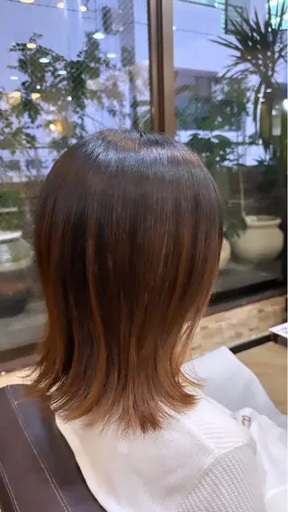 ミディアム 縮毛矯正&髪質改善/ きょうの🐺のヘアスタイル