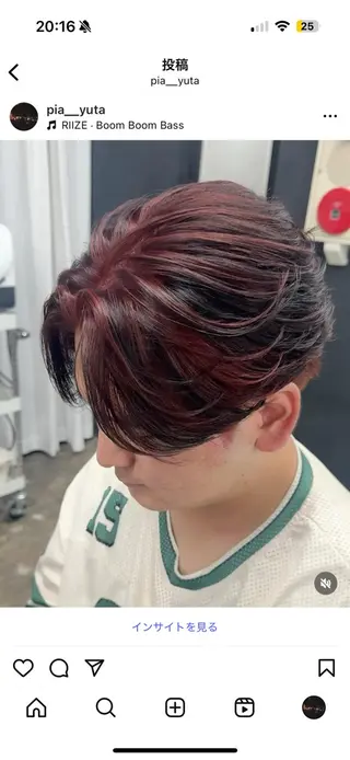 カラー メンズ Pia Yakuin所属・岩佐 柚太のヘアスタイル
