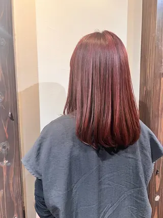 セミロング カラー Luster Friends所属・まゆ | 艶カラー | ストレートのヘアスタイル