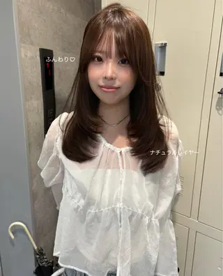 セミロング 韓国レイヤー🤍 髪質改善seriraのヘアスタイル