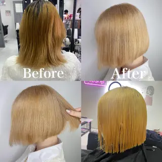 ショート カラー 髪質改善×矯正🫧 韓国ヘアasamiのヘアスタイル