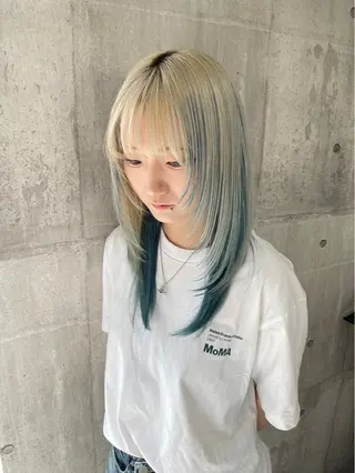 ロング カラー 🍦ブリーチカラー ×髪質改善🍦のヘアスタイル