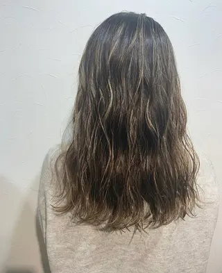 セミロング カラー ♡ma ki♡のヘアスタイル
