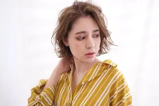ミディアム カラー パーマ 山下 直人のヘアスタイル