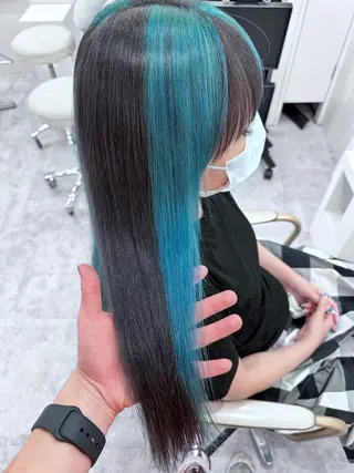 ロング ボブ、レイヤー、 ハイトーン、古淵のヘアスタイル