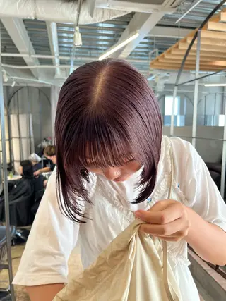 ショート カラー 加藤好/カットモデル /暖色カラー🍒🧡のヘアスタイル