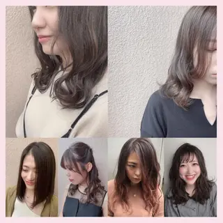 セミロング カラー パーマ ヘアアレンジ 🫧代表/新宿駅近/ 限定価格🫧田辺貴裕のヘアスタイル