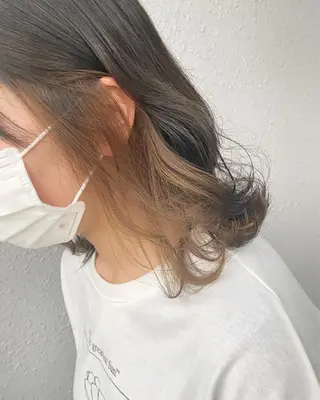 ミディアム カラー 後藤紗英/髪質改善 /オリーブベージュのヘアスタイル