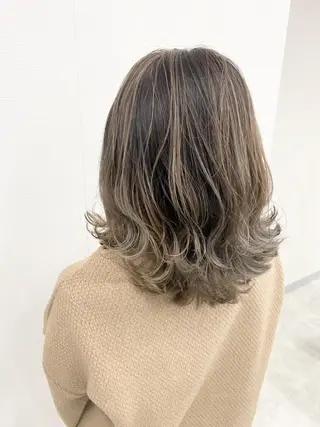 セミロング カラー 髪質改善カットカラー 小岩🌈くぼのヘアスタイル
