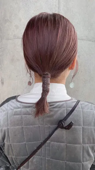 ミディアム カラー ヘアアレンジ Of　HAIR所属・外山 なつ美のヘアスタイル