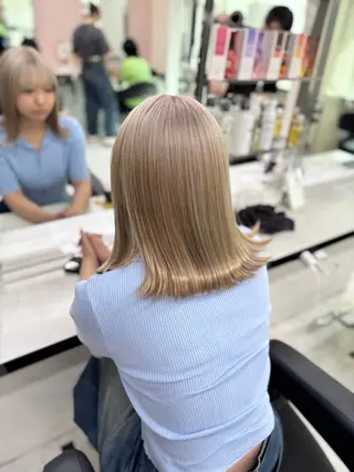 ロング カラー 💙ハイトーン韓国風 色白ヘア💙manaのヘアスタイル