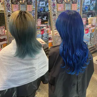 ロング カラー ヘアアレンジ haco+所属・🌈派手髪エクステ ブレイズ🌈ひろとのヘアスタイル