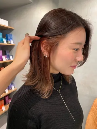 ミディアム カラー 暖色レイヤー 🥀REIRIのヘアスタイル