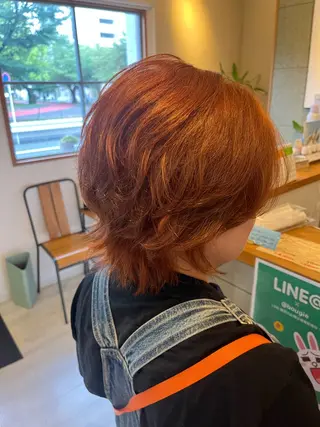 ショート ハラちゃんカット✂︎ 透明感🩵ケアカラーのヘアスタイル