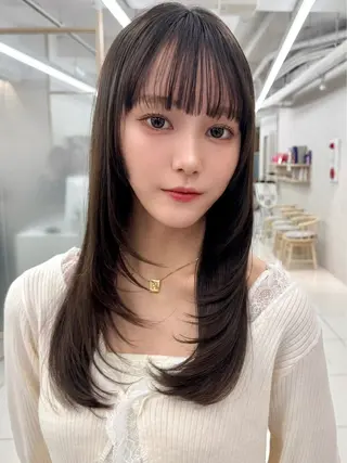 ロング カラー レイヤー×透明感 🇰🇷鈴木啓太のヘアスタイル