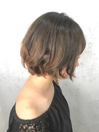 ショート カラー パーマ ヘアアレンジ 韓国ヘア✨グレージュ カラーasamiのヘアスタイル