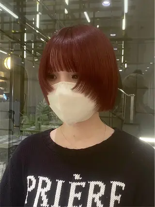ミディアム [ ]Shiro シロ 熊谷 美容室所属・韓国系レッドカラー mikuのヘアスタイル